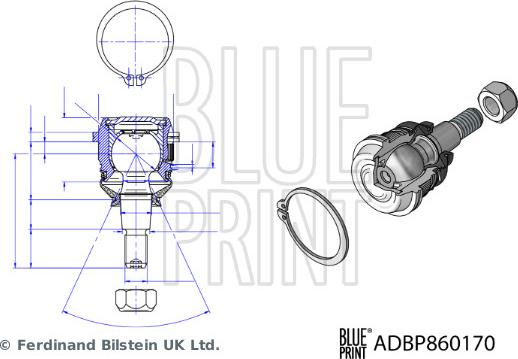 Blue Print ADBP860170 - Άρθρωση υποστήριξης spanosparts.gr