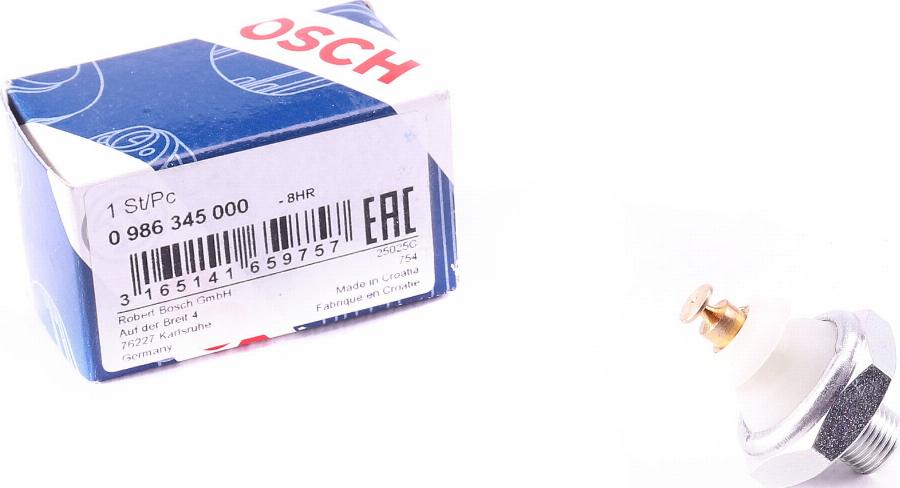 BOSCH 0 986 345 000 - Αισθητήρας, πίεση λαδιού spanosparts.gr