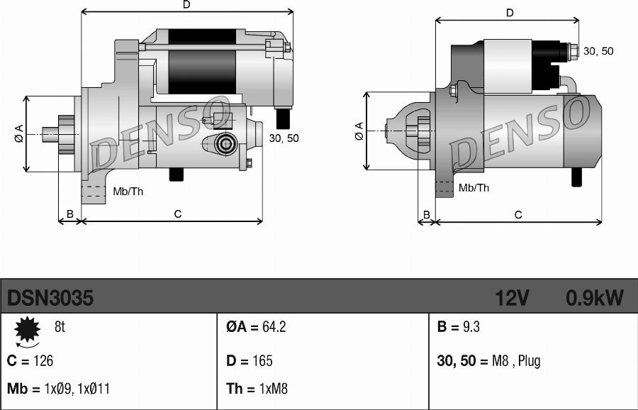 Denso DSN3035 - Μίζα spanosparts.gr