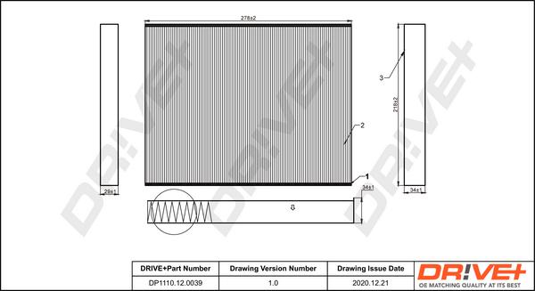 Dr!ve+ DP1110.12.0039 - Φίλτρο, αέρας εσωτερικού χώρου spanosparts.gr