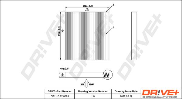 Dr!ve+ DP1110.12.0393 - Φίλτρο, αέρας εσωτερικού χώρου spanosparts.gr