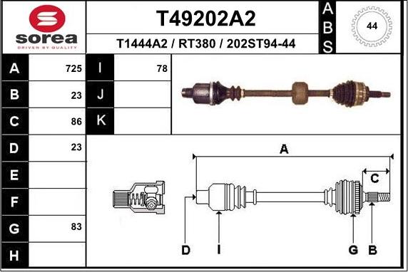 EAI T49202A2 - Άξονας μετάδοσης κίνησης spanosparts.gr