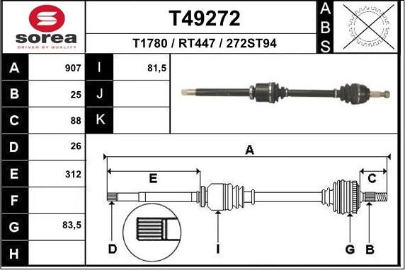 EAI T49272 - Άξονας μετάδοσης κίνησης spanosparts.gr