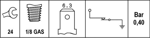 HELLA 6ZF 007 392-001 - Αισθητήρας, πίεση λαδιού spanosparts.gr