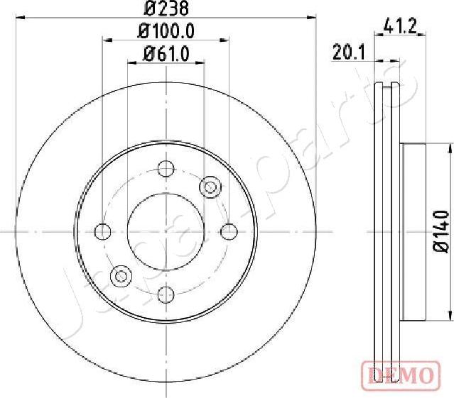 Japanparts DI-0708C - Δισκόπλακα www.spanosparts.gr