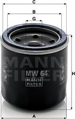 Mann-Filter MW 64 - Φίλτρο λαδιού spanosparts.gr