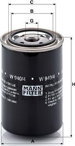 Mann-Filter W 940/4 - Φίλτρο λαδιού spanosparts.gr