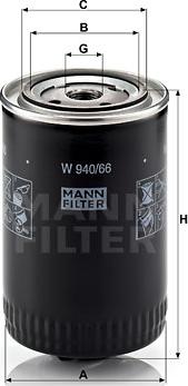 Mann-Filter W 940/66 - Φίλτρο λαδιού spanosparts.gr