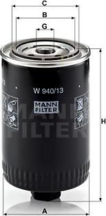 Mann-Filter W 940/13 - Φίλτρο λαδιού spanosparts.gr