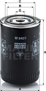 Mann-Filter W 940/1 - Φίλτρο λαδιού spanosparts.gr