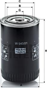 Mann-Filter W 940/81 - Φίλτρο λαδιού spanosparts.gr