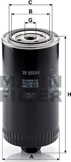 Mann-Filter W 950/4 - Φίλτρο λαδιού spanosparts.gr
