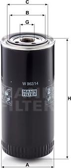 Mann-Filter W 962/14 - Φίλτρο λαδιού spanosparts.gr