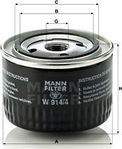 Mann-Filter W 914/4 - Φίλτρο λαδιού spanosparts.gr