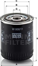 Mann-Filter W 930/11 - Φίλτρο λαδιού spanosparts.gr