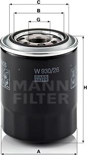 Mann-Filter W 930/26 - Φίλτρο λαδιού www.spanosparts.gr