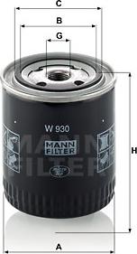 Mann-Filter W 930 - Φίλτρο λαδιού spanosparts.gr