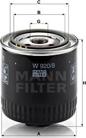 Mann-Filter W 920/8 - Φίλτρο λαδιού spanosparts.gr