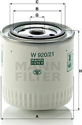 Mann-Filter W 920/21 - Φίλτρο λαδιού spanosparts.gr