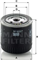 Mann-Filter W 920/7 - Φίλτρο λαδιού spanosparts.gr