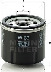 Mann-Filter W 66 - Φίλτρο λαδιού spanosparts.gr