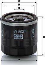 Mann-Filter W 6031 - Φίλτρο λαδιού spanosparts.gr