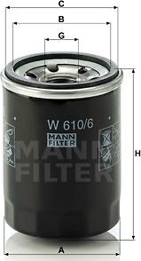 Mann-Filter W 610/6 - Φίλτρο λαδιού spanosparts.gr