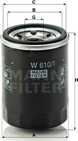 Mann-Filter W 610/1 - Φίλτρο λαδιού spanosparts.gr
