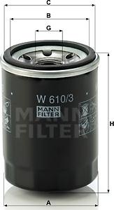 Mann-Filter W 610/3 - Φίλτρο λαδιού spanosparts.gr