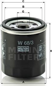 Mann-Filter W 68/3 - Φίλτρο λαδιού spanosparts.gr