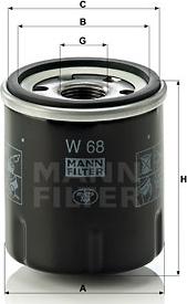Mann-Filter W 68 - Φίλτρο λαδιού spanosparts.gr