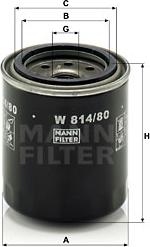 Mann-Filter W 814/80 - Φίλτρο λαδιού spanosparts.gr