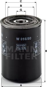 Mann-Filter W 816/80 - Φίλτρο λαδιού spanosparts.gr