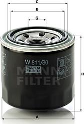 Mann-Filter W 811/80 - Φίλτρο λαδιού spanosparts.gr