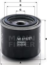 Mann-Filter W 811/81 - Φίλτρο λαδιού spanosparts.gr