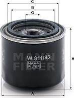 Mann-Filter W 811/83 - Φίλτρο λαδιού spanosparts.gr