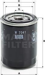 Mann-Filter W 7041 - Φίλτρο λαδιού spanosparts.gr