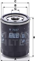 Mann-Filter W 7037 - Φίλτρο λαδιού spanosparts.gr