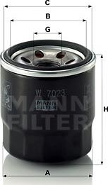 Mann-Filter W 7023 - Φίλτρο λαδιού spanosparts.gr