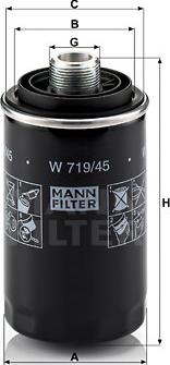 Mann-Filter W 719/45 - Φίλτρο λαδιού spanosparts.gr