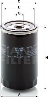 Mann-Filter W 719/4 - Φίλτρο λαδιού spanosparts.gr