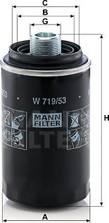 Mann-Filter W 719/53 - Φίλτρο λαδιού spanosparts.gr