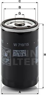 Mann-Filter W 719/15 - Φίλτρο λαδιού spanosparts.gr