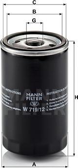 Mann-Filter W 719/12 - Φίλτρο λαδιού spanosparts.gr