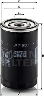 Mann-Filter W 719/30 - Φίλτρο λαδιού spanosparts.gr