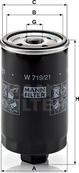 Mann-Filter W 719/21 - Φίλτρο λαδιού spanosparts.gr