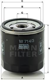 Mann-Filter W 714/3 - Φίλτρο λαδιού spanosparts.gr