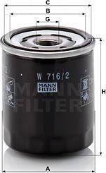 Mann-Filter W 716/2 - Φίλτρο λαδιού spanosparts.gr