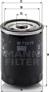 Mann-Filter W 713/19 - Φίλτρο λαδιού spanosparts.gr