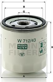 Mann-Filter W 712/43 (10) - Φίλτρο λαδιού spanosparts.gr